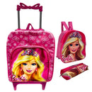 Kit Mochila Barbie Infantil Escolar Creche Rodinha Lancheira + Estojo (Até 5 Anos)