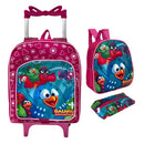 Kit Mochila Galinha Pintadinha Infantil Escolar Creche Rodinha Lancheira + Estojo (Até 5 Anos)