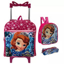 Kit Mochila Princesa Sofia Infantil Escolar Creche Rodinha Lancheira + Estojo (Até 5 Anos)