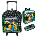 Kit Mochila Minecraft Infantil Escolar Creche Rodinha Lancheira + Estojo (Até 5 Anos)