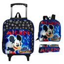 Kit Mochila Mickey Infantil Escolar Creche Rodinha Lancheira + Estojo (Até 5 Anos)