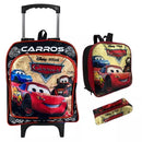 Kit Mochila Carros Infantil Escolar Creche Rodinha Lancheira + Estojo (Até 5 Anos)
