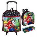 Kit Mochila Mario Bross Infantil Escolar Creche Rodinha Lancheira + Estojo (Até 5 Anos)