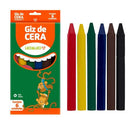 Giz de Cera Fino 88mm Caixa com 6 Cores Leo&Leo