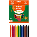 Giz de Cera Fino 88mm Caixa com 12 Cores Leo&Leo