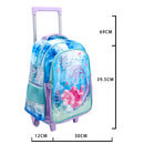 Kit Mochila Escolar Infantil de Rodinhas Feminina Bolsa Resistente Impermeável Com Lancheira e Estojo