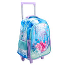 Kit Mochila Escolar Infantil de Rodinhas Feminina Bolsa Resistente Impermeável Com Lancheira e Estojo