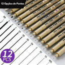 Kit 12 Caneta Nanquim Profissional Desenho Técnico