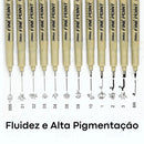 Kit 12 Caneta Nanquim Profissional Desenho Técnico