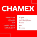 Papel sulfite A4 75g 210x297 com 5 resmas cx 2500 fls Chamex