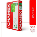 Papel sulfite A4 75g 210x297 com 5 resmas cx 2500 fls Chamex