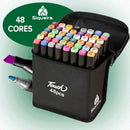 Kit Conjunto De Canetas 48 Cores Ponta Dupla